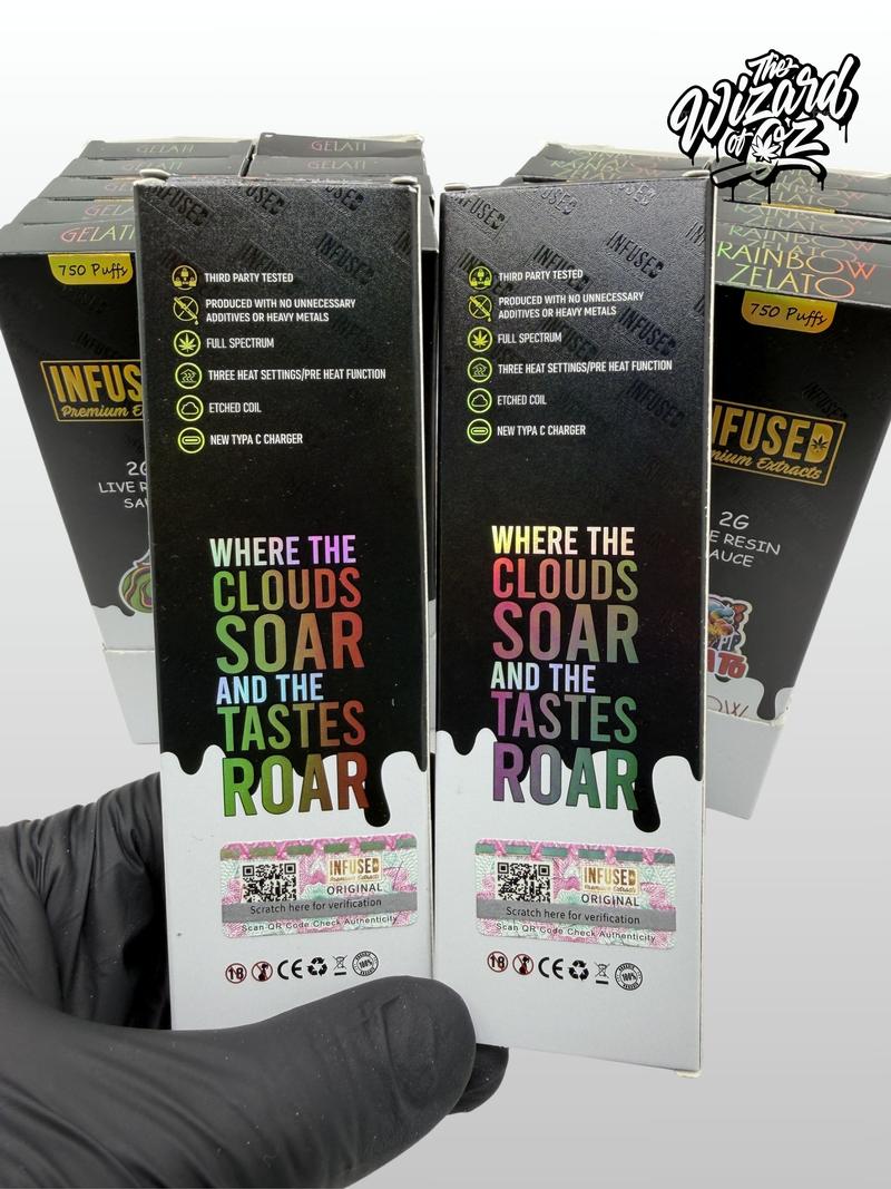 INFUSED Live Resin Vapes 2G